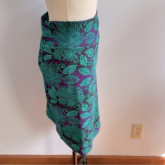 LuLaRoe Cassie Pencil Skirt- Floral- Green and Purple- Size 2XL - Picture 3 of 7